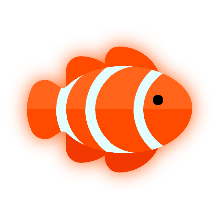 Nemo, the glowing orange clownfish mascot